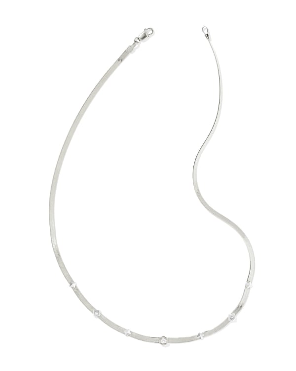 Virginia Sterling Silver Chain Necklace in White Topaz - alternate view