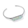 Danielle Elongated Etch Frame Vintage Silver Cuff Bracelet
