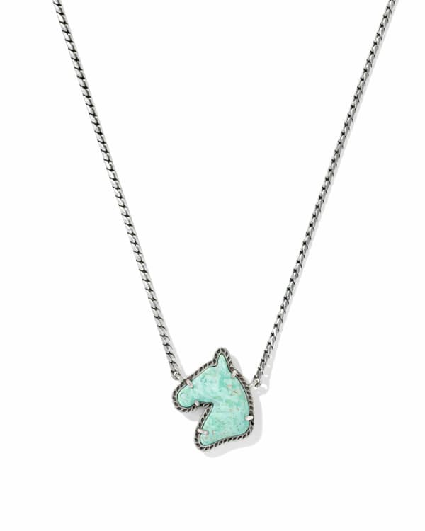 Horse Vintage Silver Short Pendant Necklace
