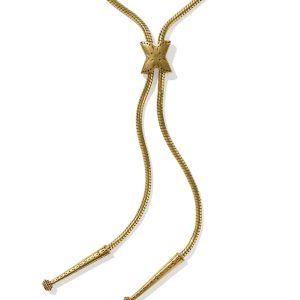 Keziah Etch Vintage Gold Bolo Necklace - alternate view