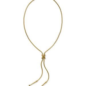 Keziah Etch Vintage Gold Bolo Necklace
