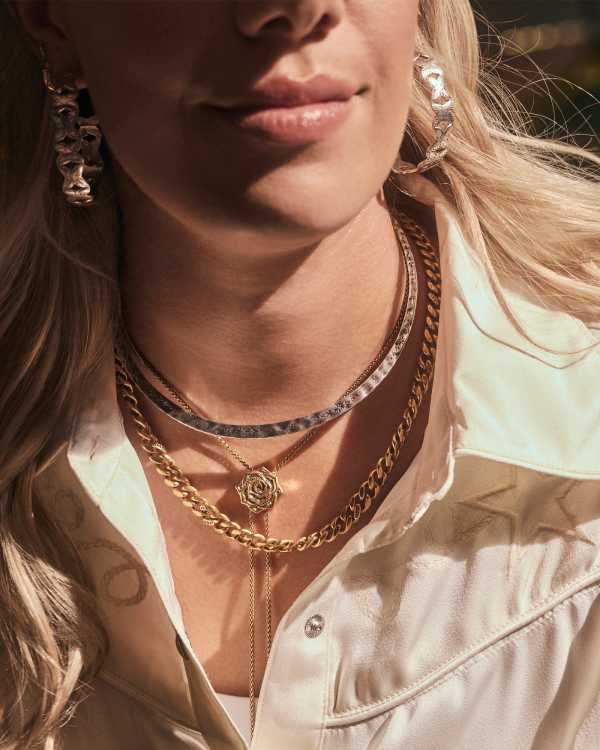 Keziah Vintage Gold Link and Chain Necklace - alternate view