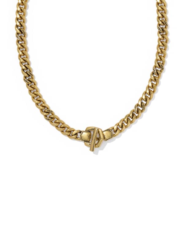 Keziah Vintage Gold Link and Chain Necklace