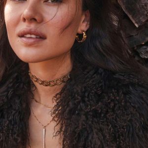 Keziah Vintage Gold Small Hoop Earrings - view 2
