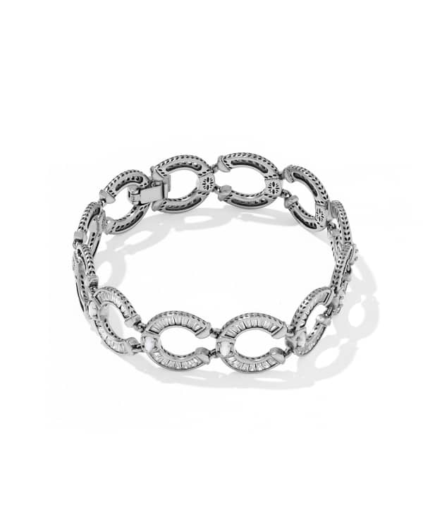 Noble Horseshoe Vintage Silver Link and Chain Bracelet