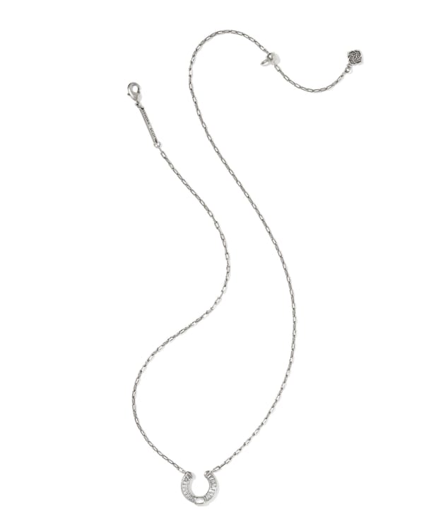 Noble Horseshoe Vintage Silver Short Pendant Necklace - alternate view
