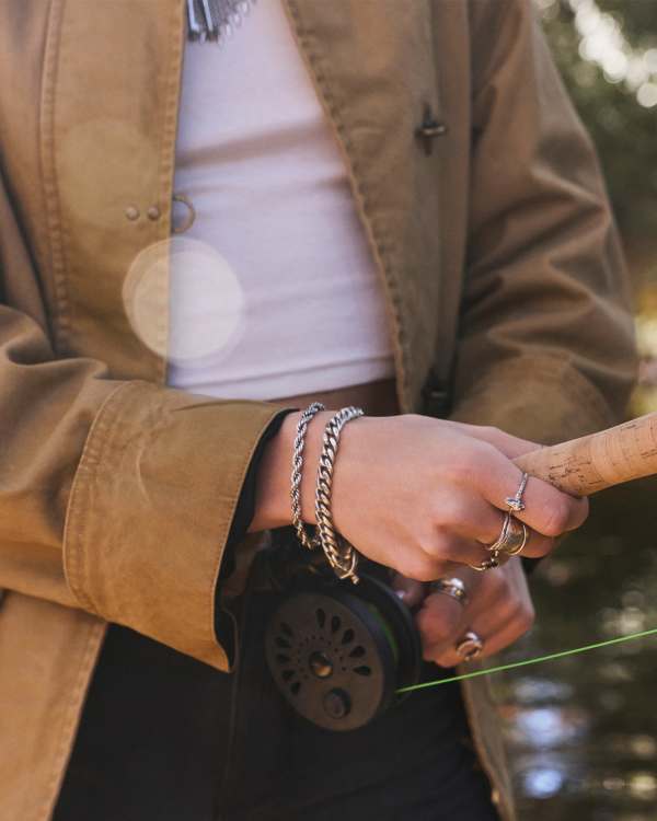 Noble Rope Link and Chain Bracelet in Vintage Silver - view 2