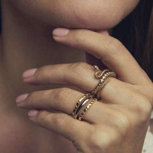 Phoenix Wrap Ring in Vintage Gold - view 2