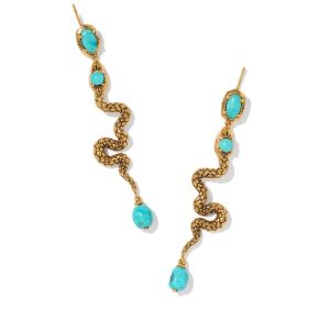 Snake Vintage Gold Linear Earrings