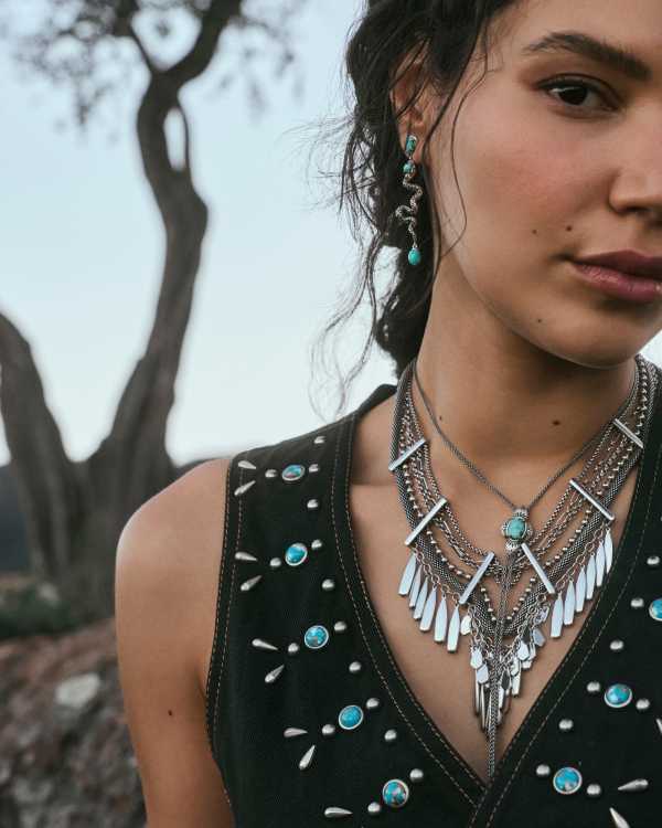 Sydney Statement Necklace in Vintage Silver - alternate view