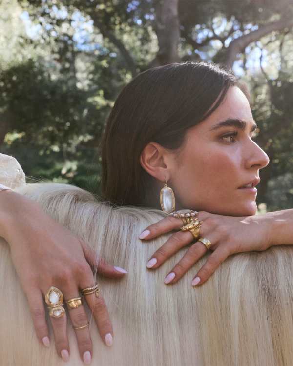 Terra Ring Set of 3 in Vintage Gold - view 2