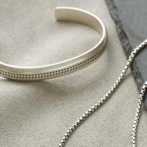 Hicks Cuff Bracelet in Oxidized Sterling Silver - view 2