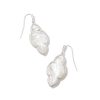 Abbie Silver Drop Earrings in Ivory Mother-of-Pearl