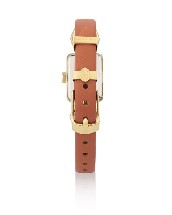 Adela Gold Leather Watch - view 2