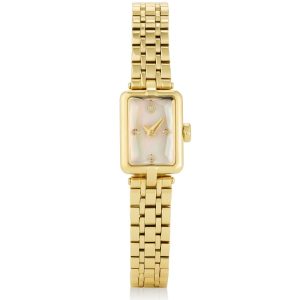 Adela Gold Tone Stainless Steel Watch in Ivory Mother-of-Pearl