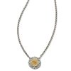 Ansel Rose Short Pendant Necklace in Mixed Metal