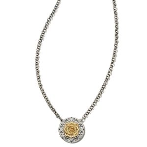 Ansel Rose Short Pendant Necklace in Mixed Metal