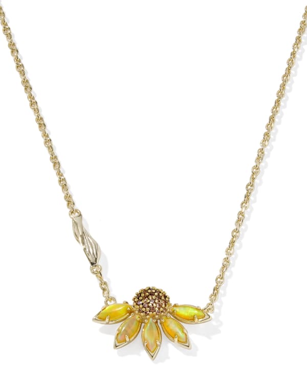 Anya Flower Gold Short Pendant Necklace