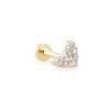 Heart Mini 14k Yellow Gold Single Stud Earring in White Diamond