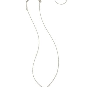 Ari Silver Pave Crystal Heart Necklace in White CZ - alternate view