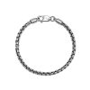 Beck Round Box Chain Bracelet in Oxidized Sterling Silver