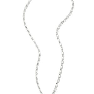Bristol Sterling Silver Link Necklace in White Sapphire - alternate view