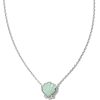 Brynne Silver Shell Short Pendant Necklace in Sea Green Chrysocolla