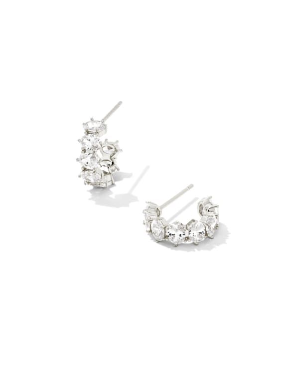 Cailin Silver April Huggie Earrings
