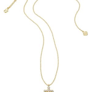 Cross Gold Pendant Necklace in White CZ - alternate view