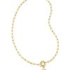 Cross Gold Link and Chain Necklace