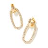 Danielle Gold Convertible Link Earrings in White CZ