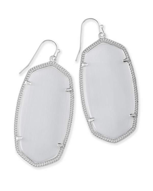 Danielle Silver Drop Earrings in Ivory Mother-of-Pearl