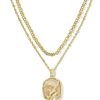 Daphne Gold Coral Frame Multi Strand Necklace in Iridescent Abalone