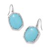 Daphne Silver Drop Earrings in Variegated Turquoise Magnesite
