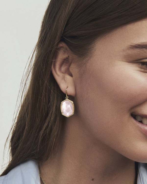 Daphne Gold Frame Drop Earrings - view 2