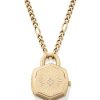 Davie Gold Diamond Locket Watch Pendant Necklace