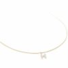 Diamond Letter H Pendant Necklace in 14k Yellow Gold