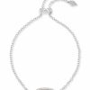 Elaina Silver Adjustable Chain Bracelet in Ivory Pearl