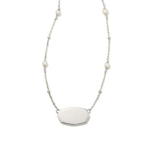 Elisa Pearl Sterling Silver Pendant Necklace in Freshwater Cultured Pearl