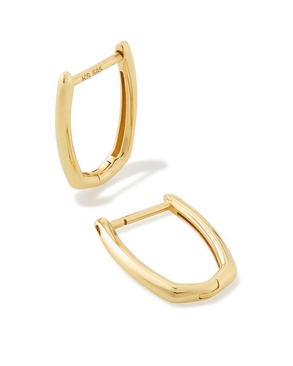 Ellen Huggie Earrings in 14k Yellow Gold