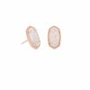 Ellie Rose Gold Stud Earrings in Iridescent Drusy
