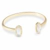 Elton Gold Cuff Bracelet in Ivory Mother-of-Pearl