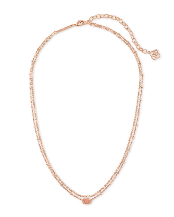 Emilie Rose Gold Multi Strand Necklace in Sand Drusy - alternate view