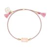 Everlyne Pink Cord Friendship Bracelet in Rose Quartz