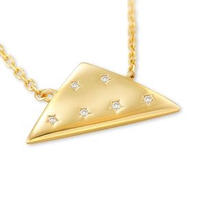 Folds Of Honor 14k Gold Pendant Necklace in White Diamond - alternate view