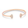 Grayson Rose Gold Cuff Bracelet in White Crystal