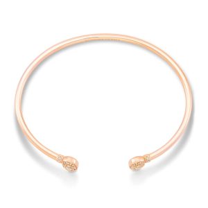 Grayson Rose Gold Cuff Bracelet in White Crystal - view 2