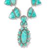 Havana Vintage Silver Statement Necklace in Variegated Turquoise Magnesite