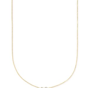 Heart 14k Yellow Gold Pendant Necklace in White Diamonds