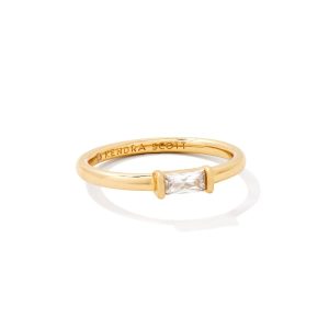 Juliette Gold Band Ring in White CZ